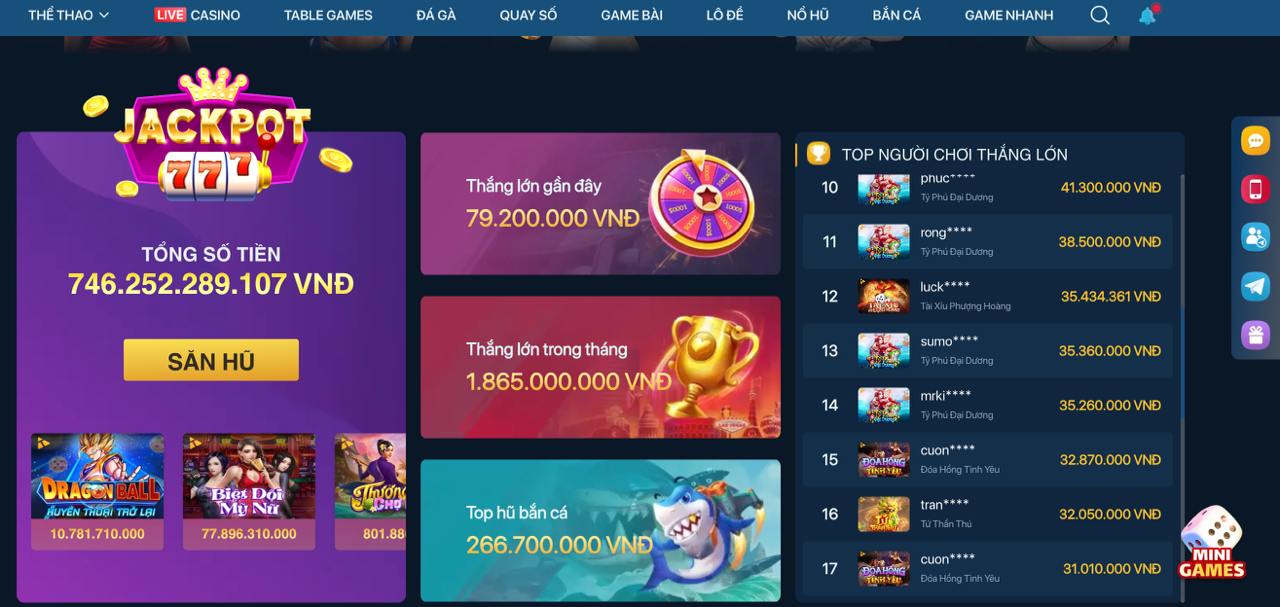 A jackpot winning screen displayed on the plus777 mobile app.